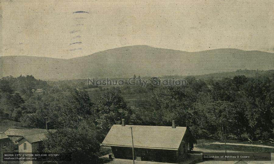 Postcard: The Dome and Railroad Station, Sheffield, Massachusetts
